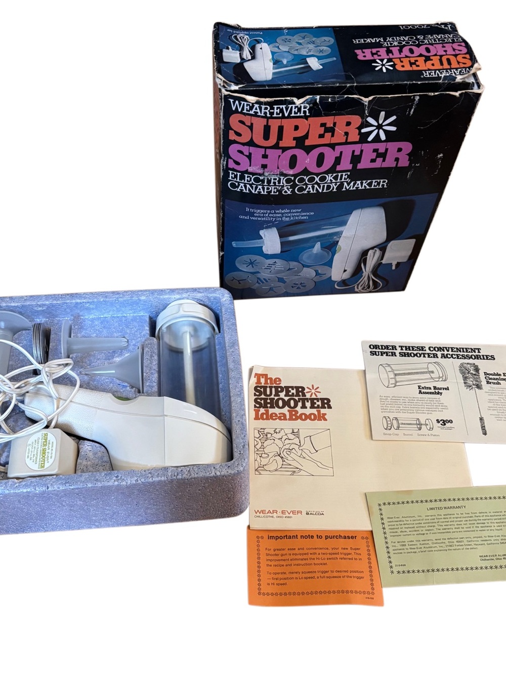Vintage Super Shooter Electric Cookie Canapé & Candy Maker - Model 70001 PS 7204